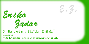 eniko zador business card
